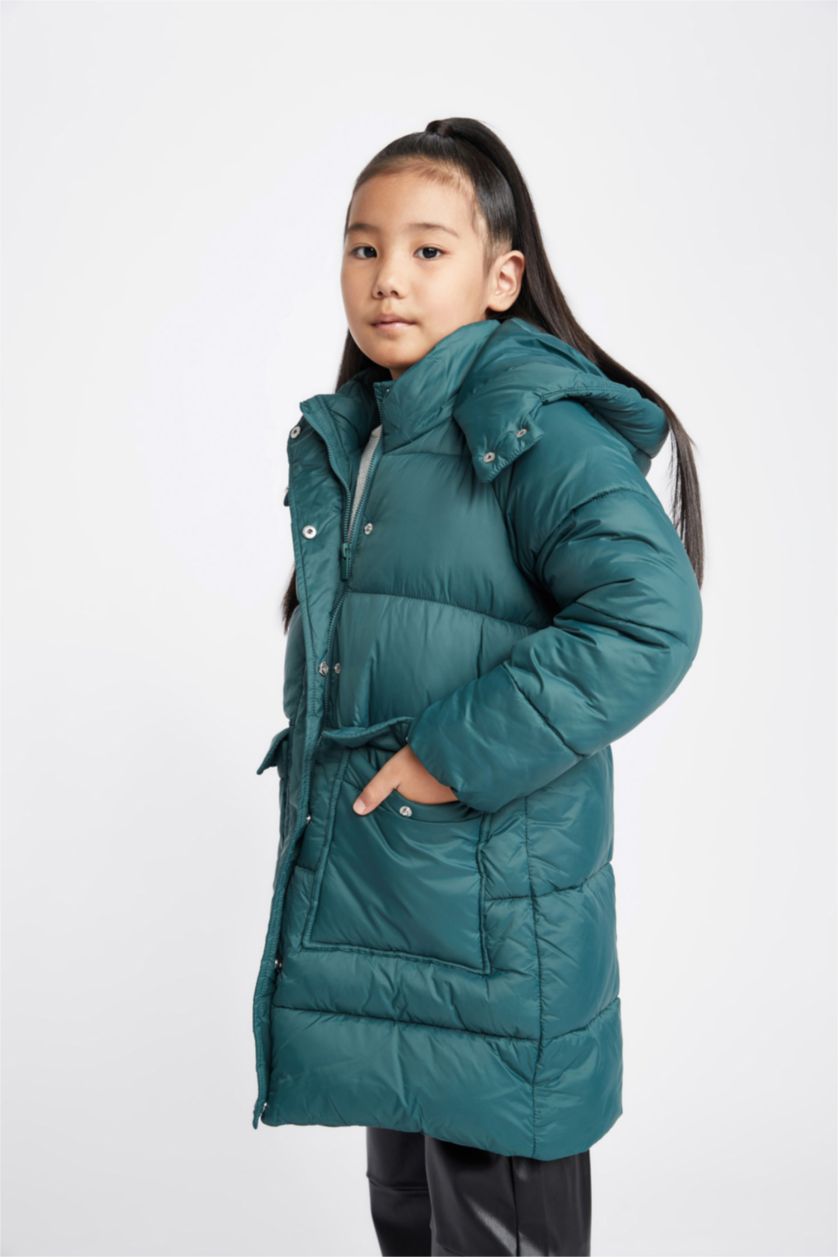 FILLES Vert Manteau à Capuche imperméable Pour Fille