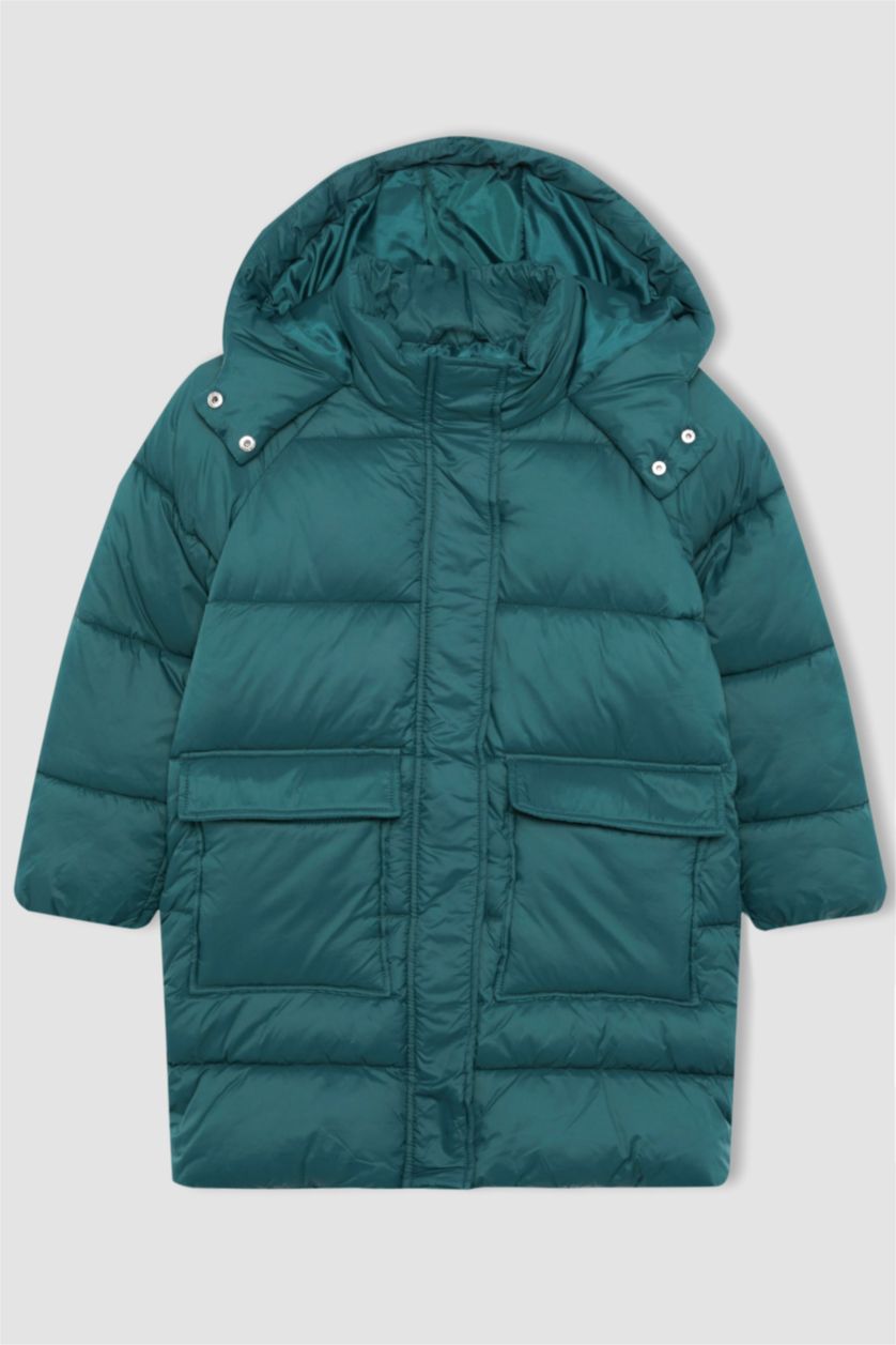 FILLES Vert Manteau à Capuche imperméable Pour Fille