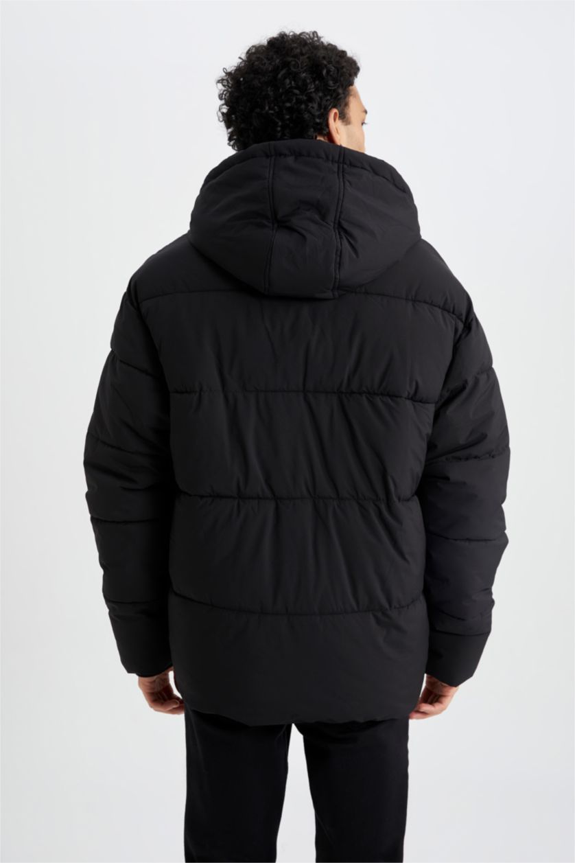 Erkek Siyah Fermuarlı Mont