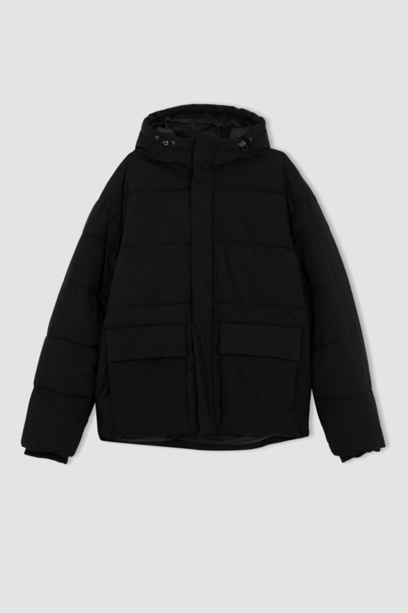 Erkek Siyah Fermuarlı Mont