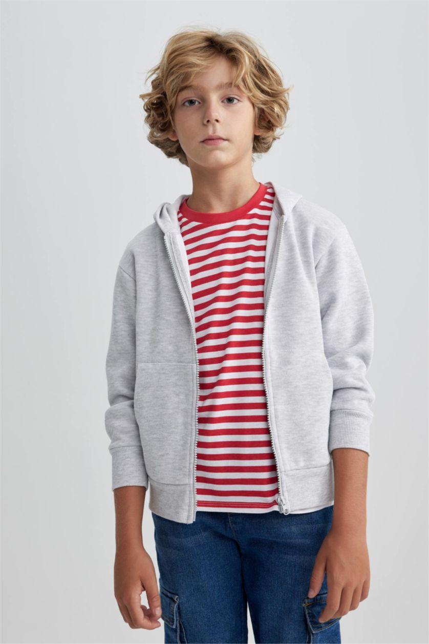 أولادي ميلانج رمادي فاتح كارديجان اولادي رمادي قصة عادية بكابيشون