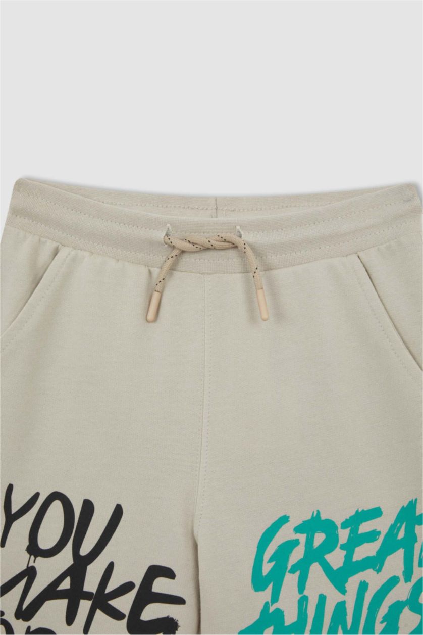 أولاد اللون الحجري شورت ولادي قماش رقيق قصة عادية