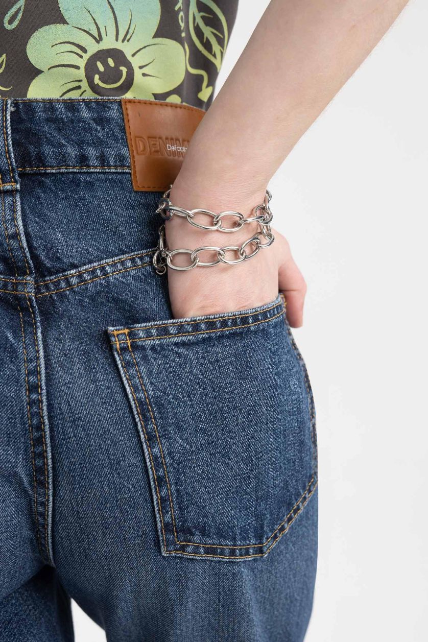 WOMAN Dark Blue DeFacto X Wiser Wash Mom Fit Jeans