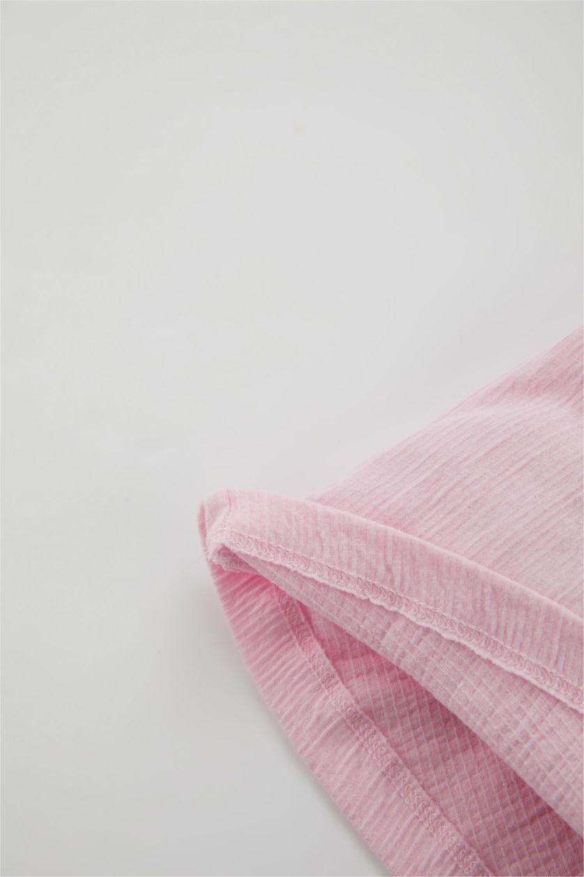 BABY GIRL Pink Baby Girl Regular Fit Big Collar Short Sleeved T-Shirt