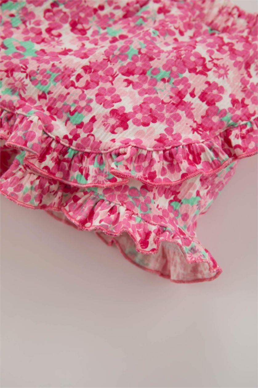 BABY GIRL White Baby Girl Regular Fit Floral Shorts