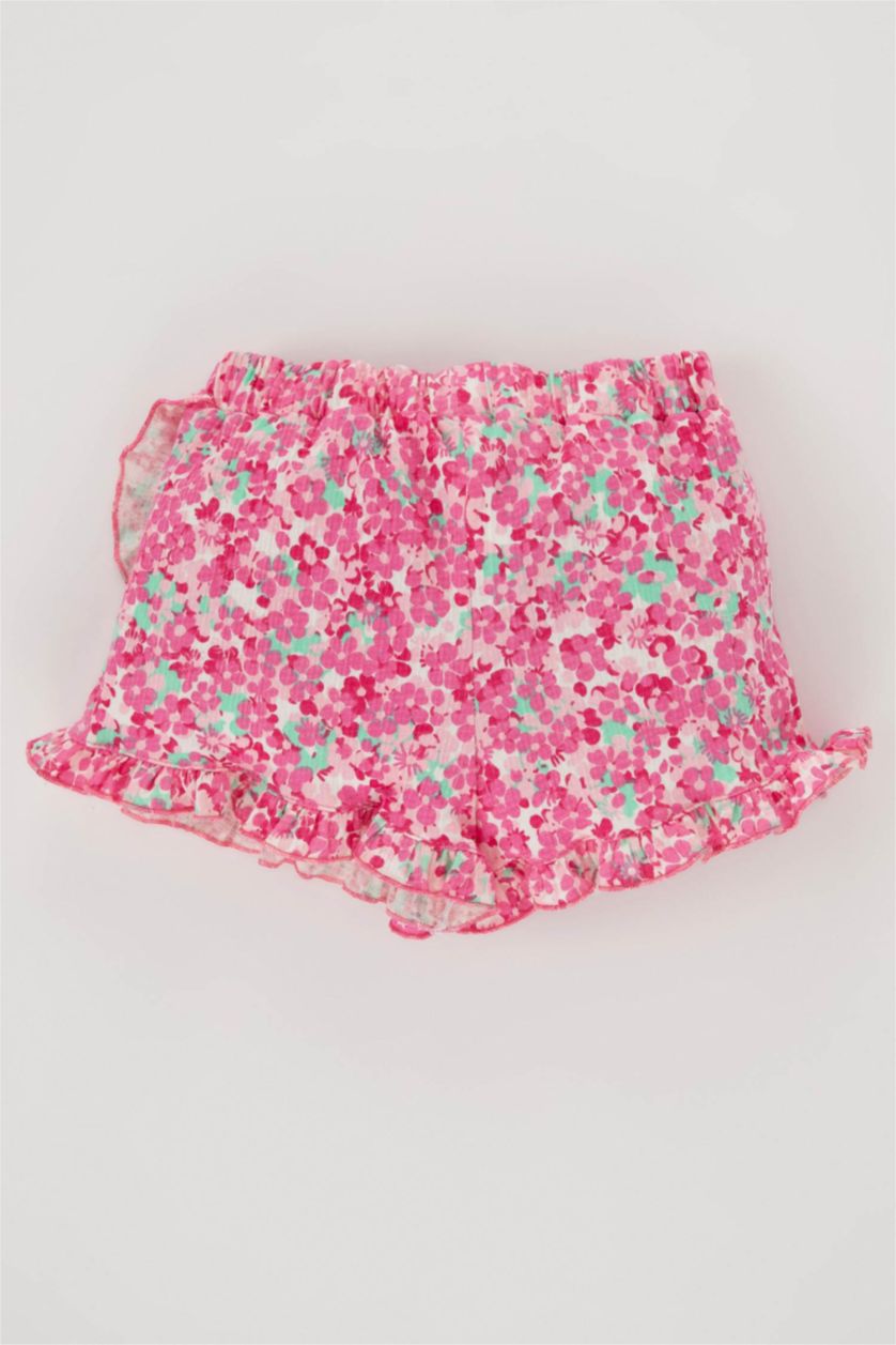 BABY GIRL White Baby Girl Regular Fit Floral Shorts