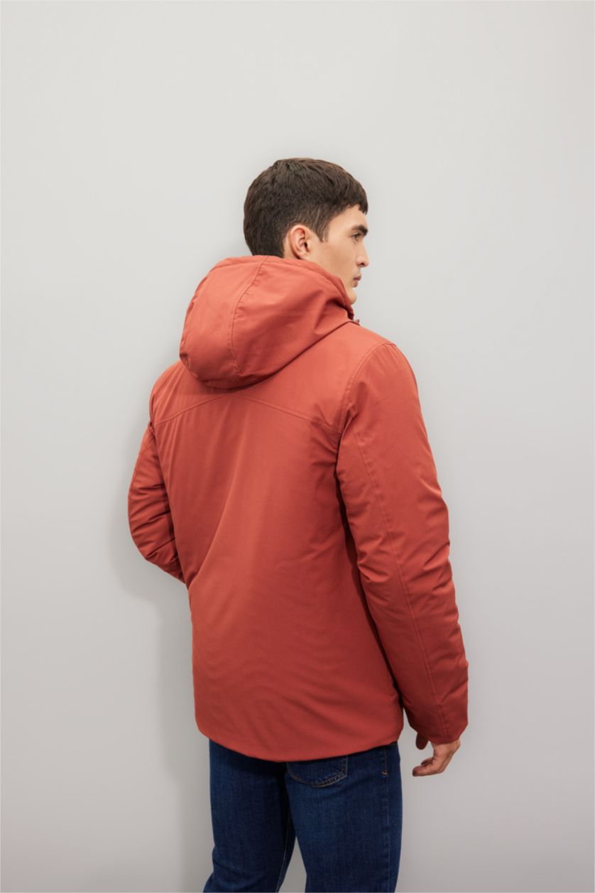 رجال خمري قمصلة نفخ قصة عادية بغطاء للرأس مقاوم للماء