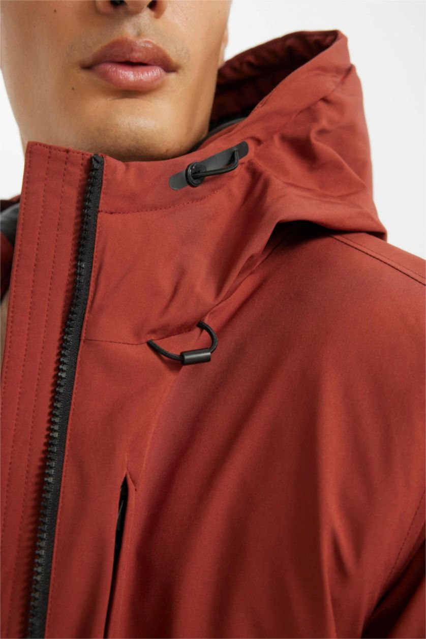 رجال خمري قمصلة نفخ قصة عادية بغطاء للرأس مقاوم للماء