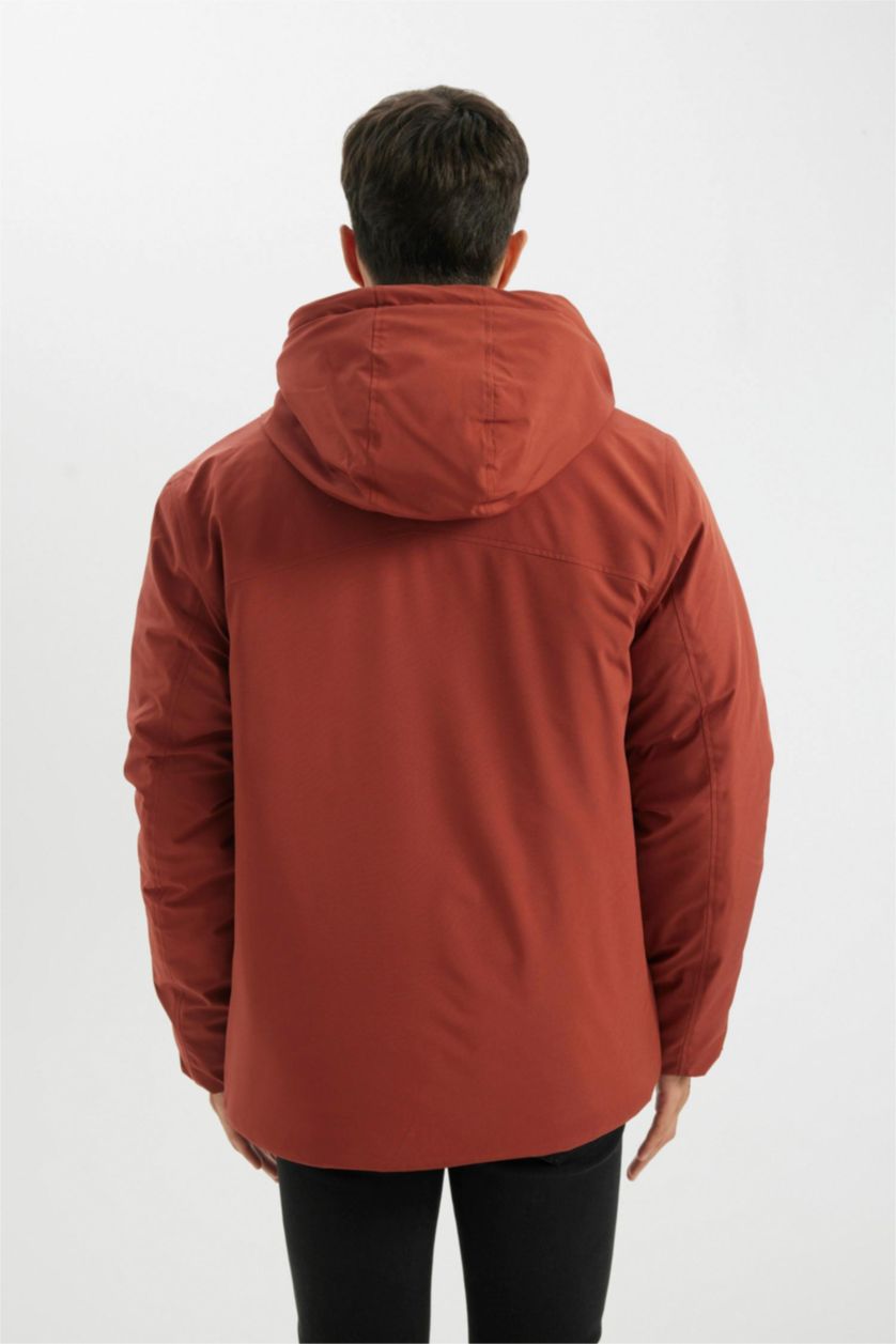 رجال خمري قمصلة نفخ قصة عادية بغطاء للرأس مقاوم للماء