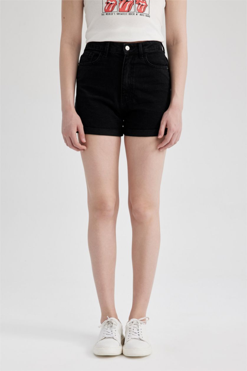 Women Black Mom Fit Denim