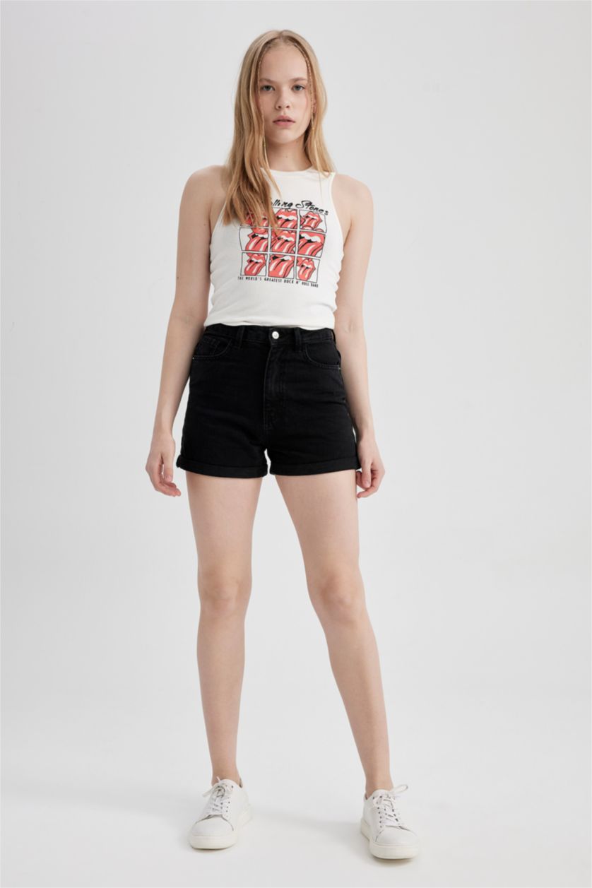 Women Black Mom Fit Denim