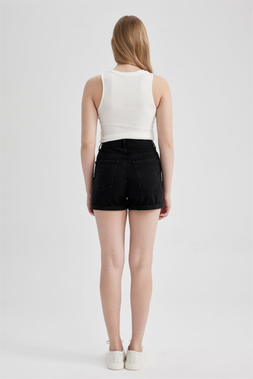 Women Black Mom Fit Denim