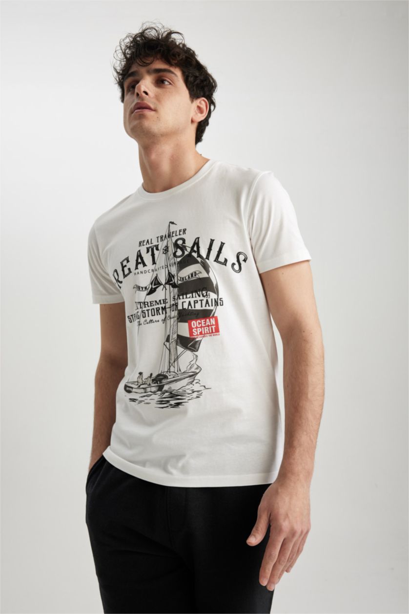 MAN White Slim Fit Short Sleeve T-Shirt