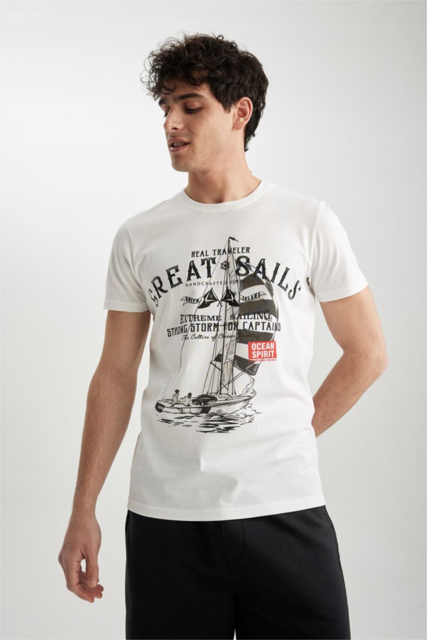 MAN White Slim Fit Short Sleeve T-Shirt