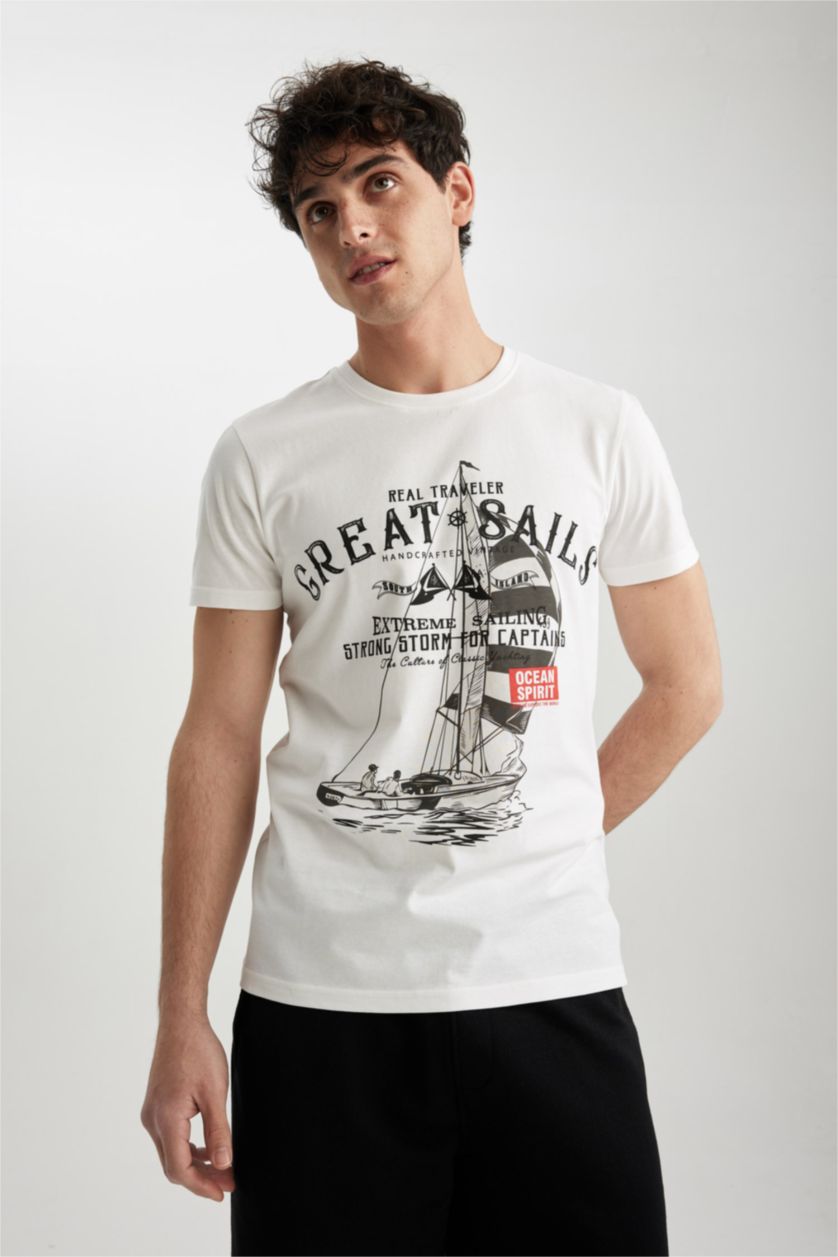 MAN White Slim Fit Short Sleeve T-Shirt