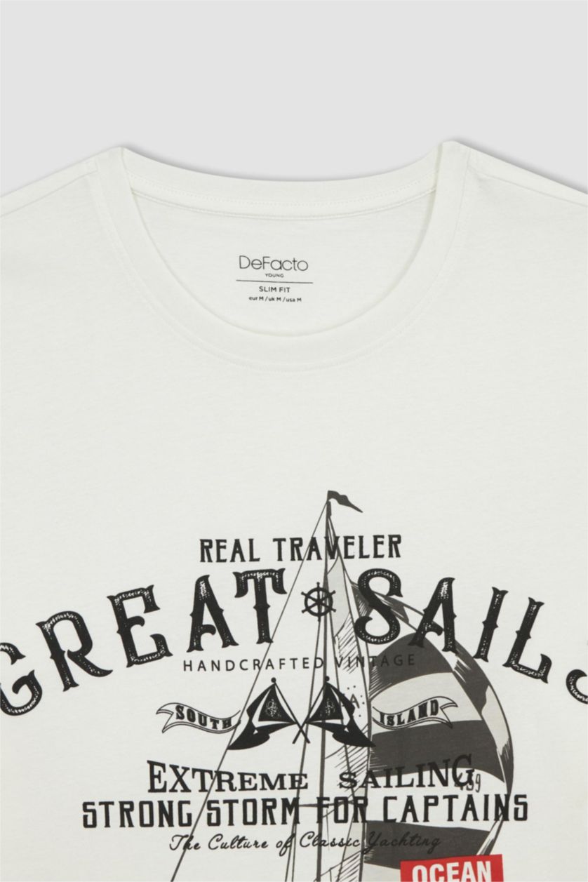 MAN White Slim Fit Short Sleeve T-Shirt