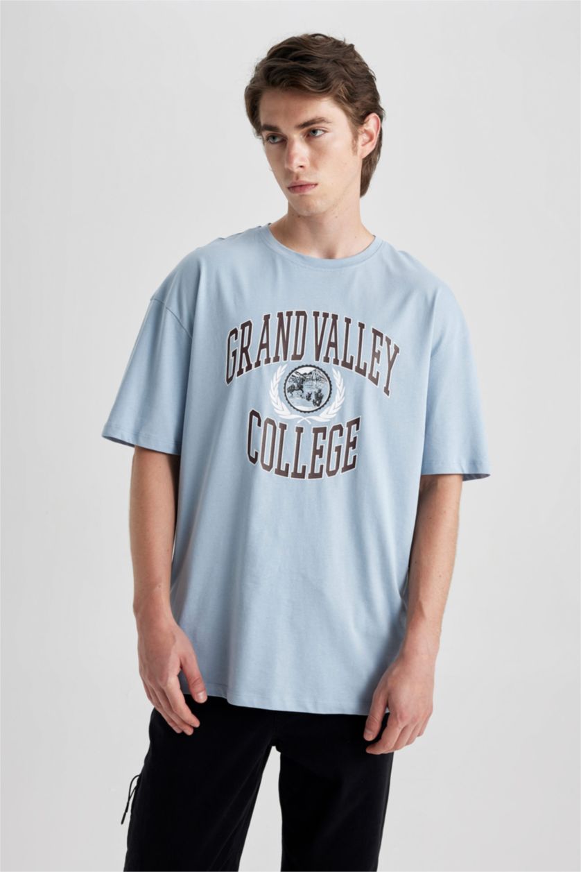 رجال أزرق Comfort Fit Short Sleeve T-Shirt