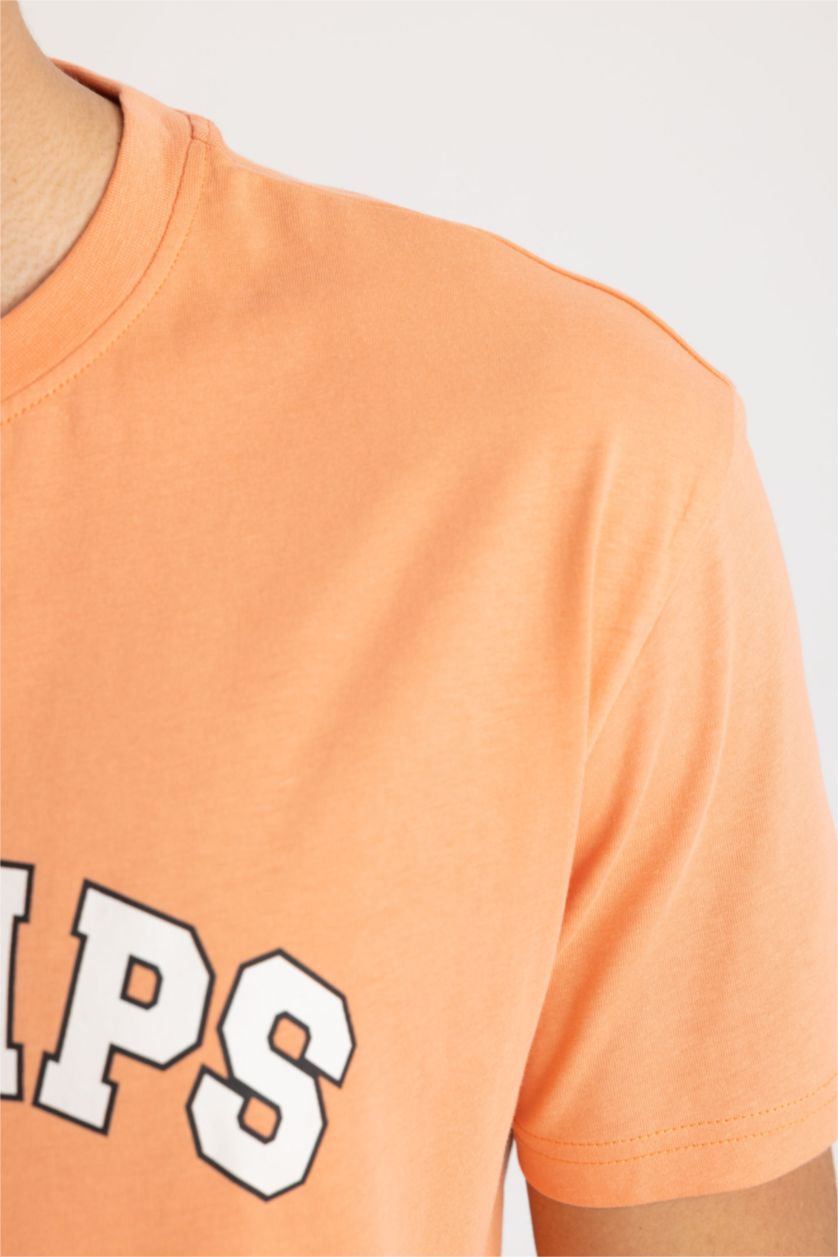 MAN Orange Regular Fit Crew Neck T-Shirt