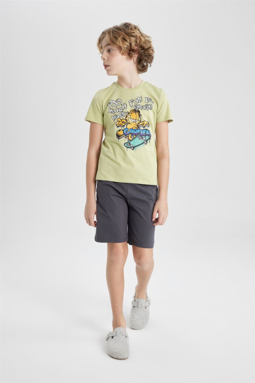 BOYS & TEENS Light Green 2 piece Regular Fit Garfield Knitted Pyjamas