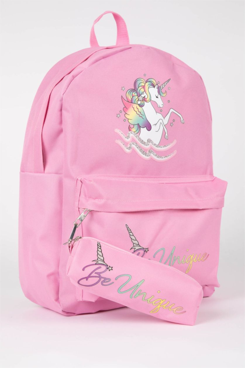Девочки и подростки Розовый Рюкзак с принтом для девочек, Школьная коллекция