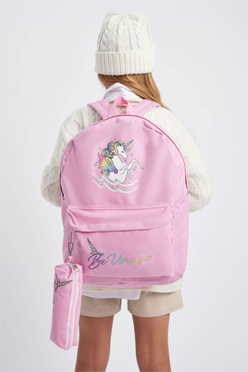 Девочки и подростки Розовый Рюкзак с принтом для девочек, Школьная коллекция