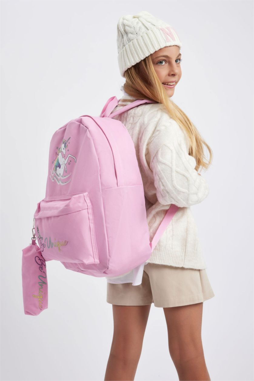 Девочки и подростки Розовый Рюкзак с принтом для девочек, Школьная коллекция