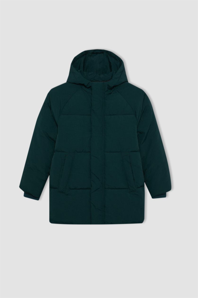 أولاد أخضر غامق بالطو اولادي بكابيشون قطيفة