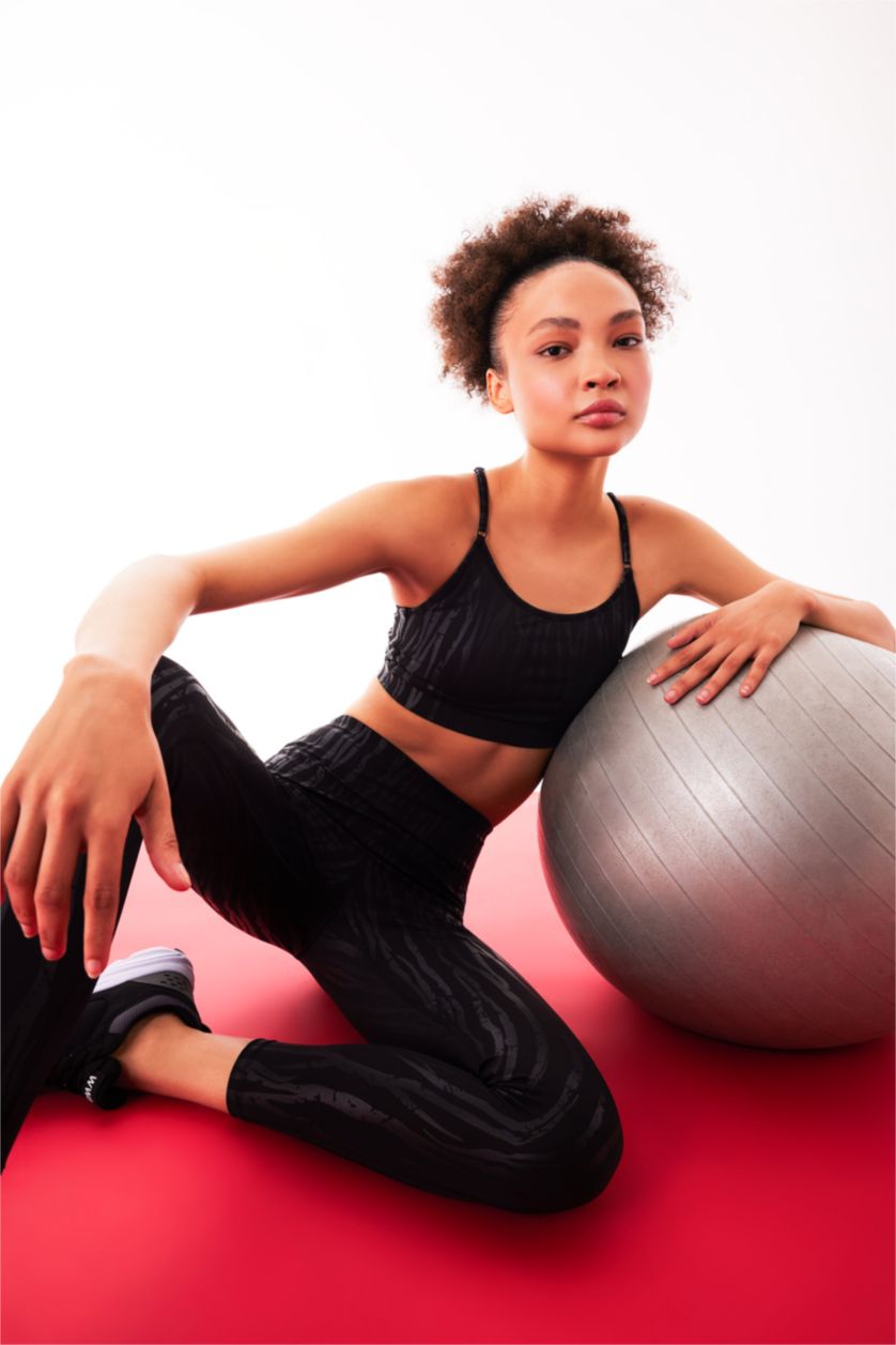 WOMAN Black Defacto Fit Crew Neck Sports Bra