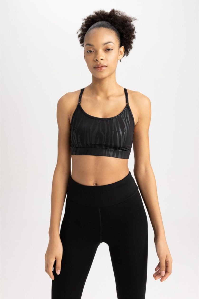 WOMAN Black Defacto Fit Crew Neck Sports Bra
