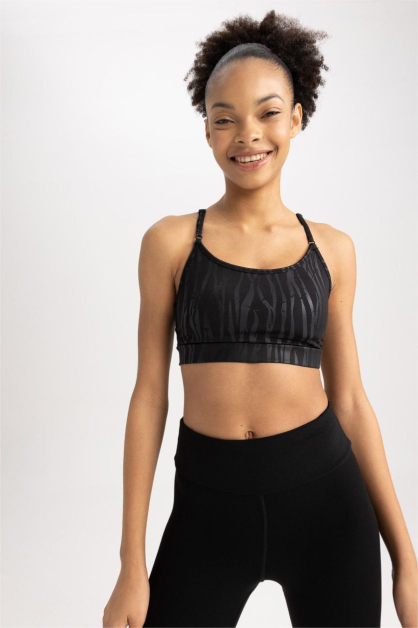 WOMAN Black Defacto Fit Crew Neck Sports Bra