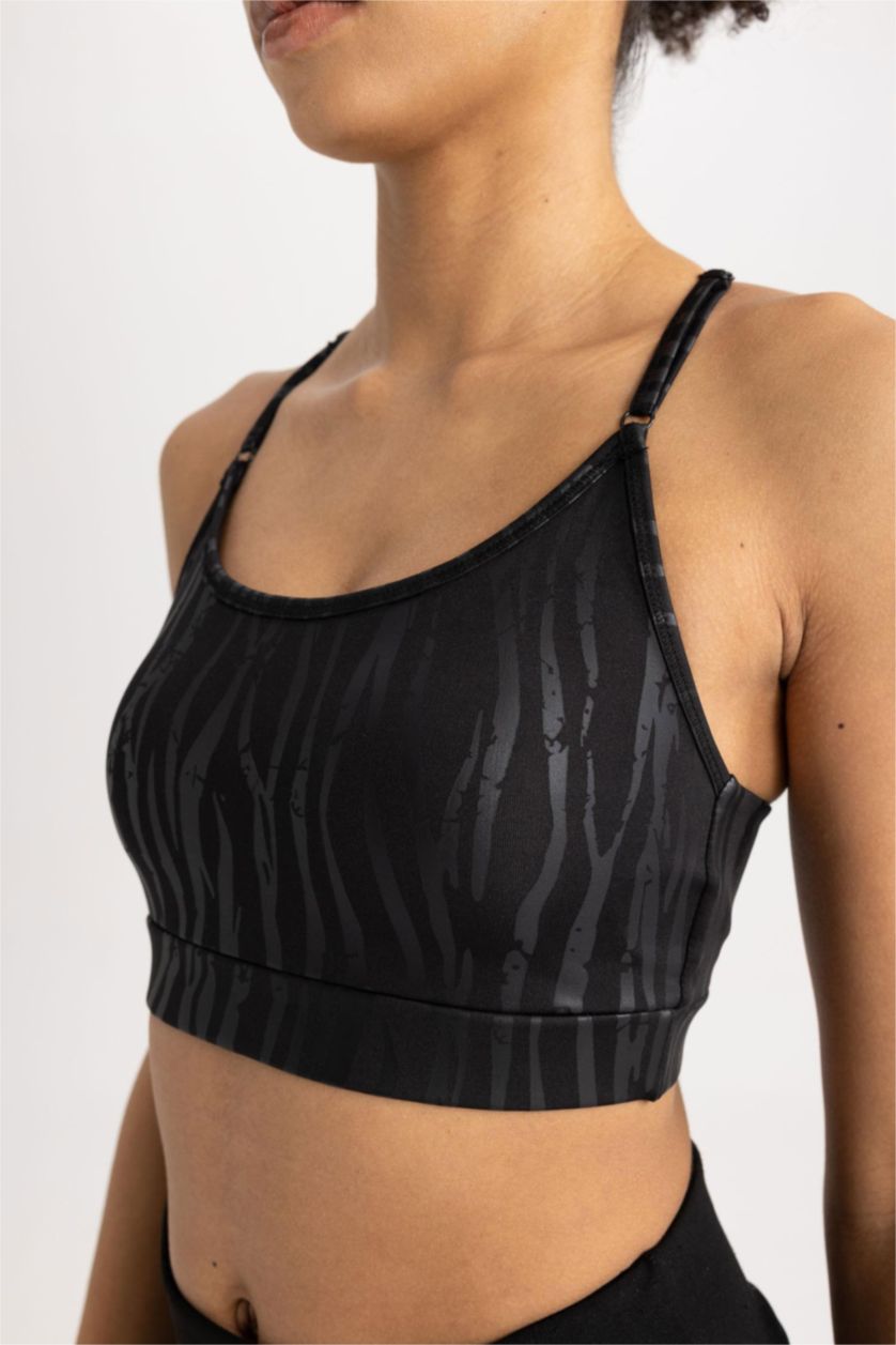 WOMAN Black Defacto Fit Crew Neck Sports Bra