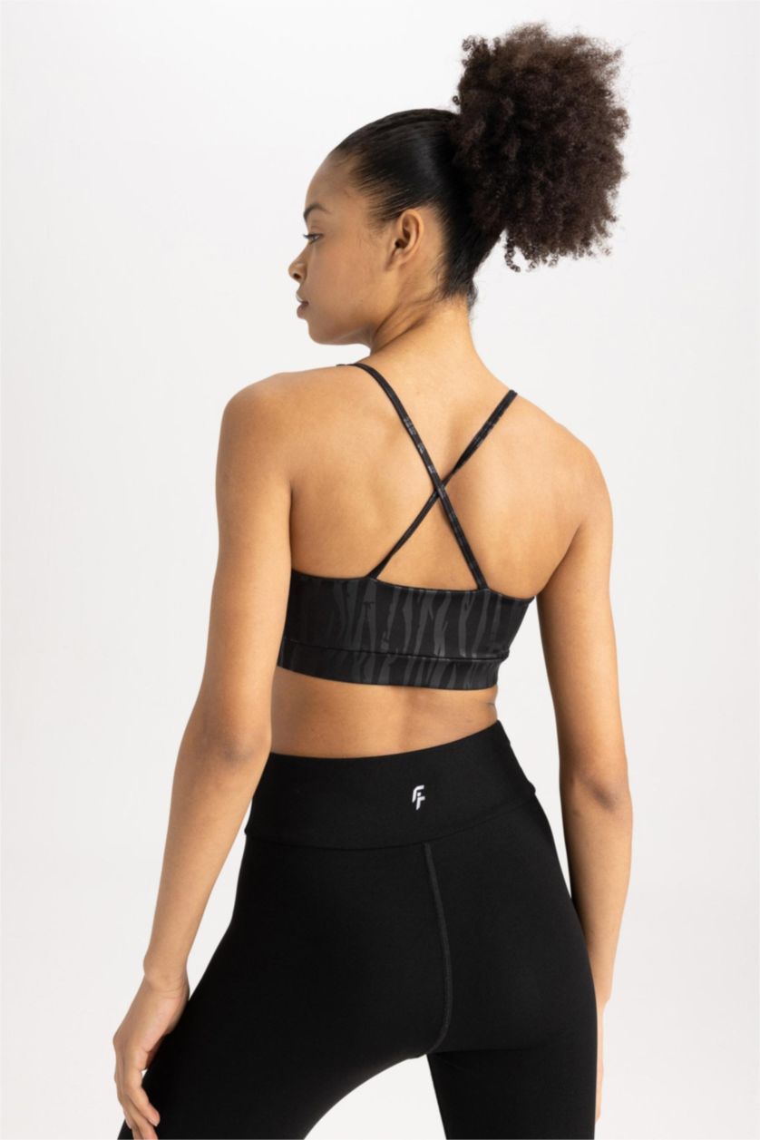WOMAN Black Defacto Fit Crew Neck Sports Bra