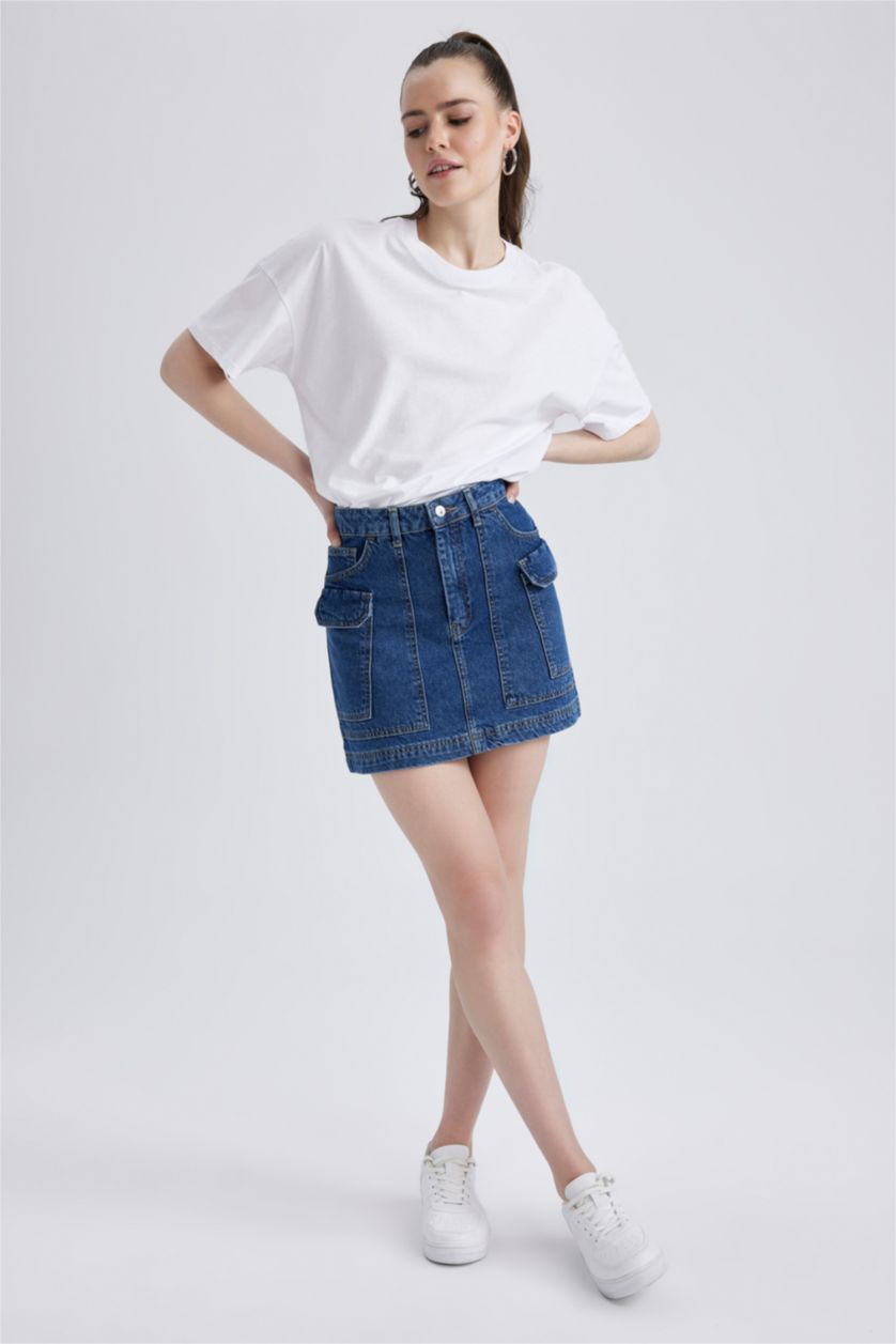 FEMME Bleu Jupe Jean