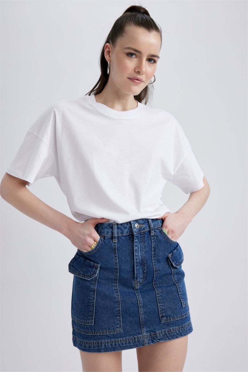 FEMME Bleu Jupe Jean