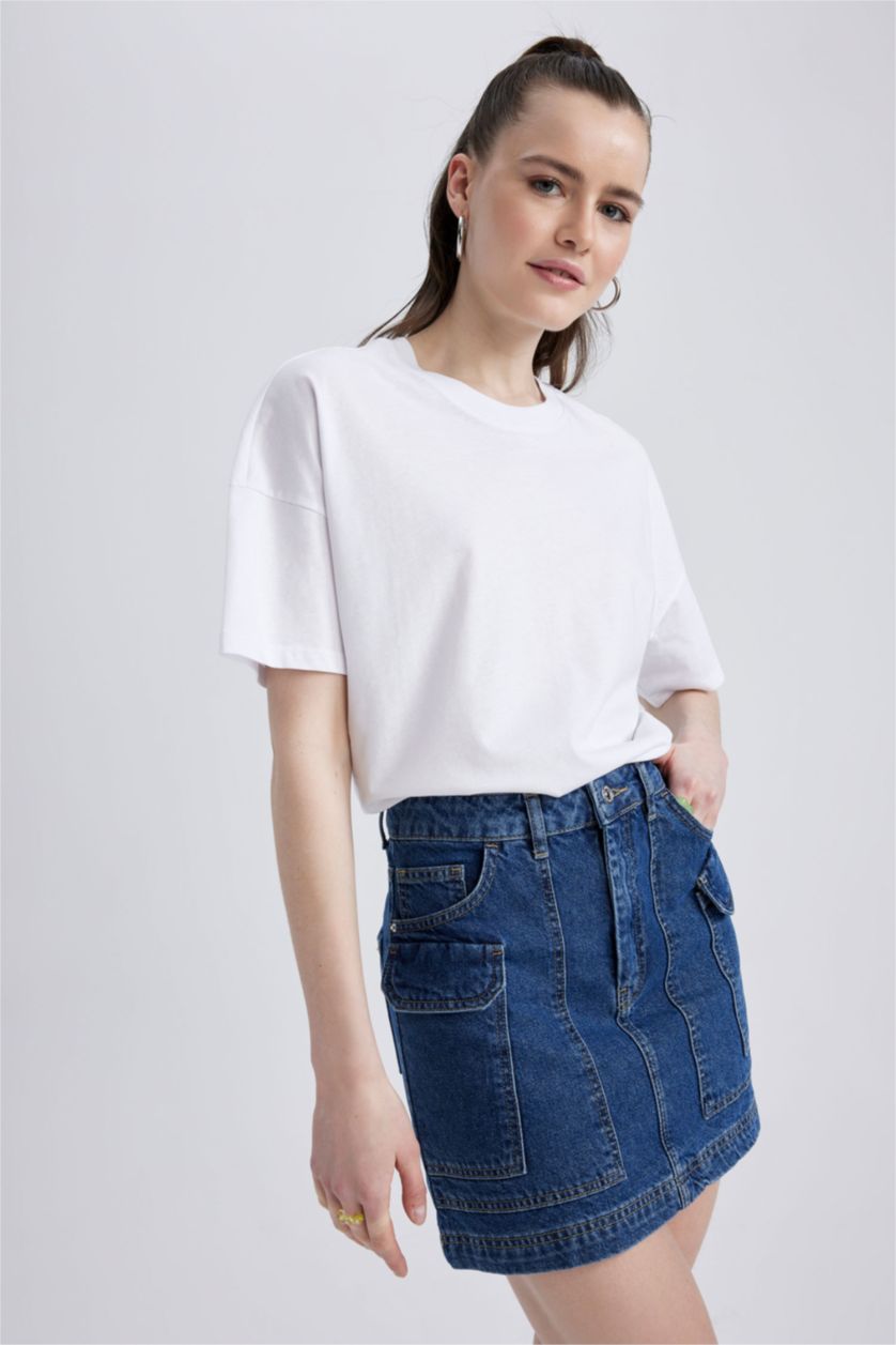 FEMME Bleu Jupe Jean