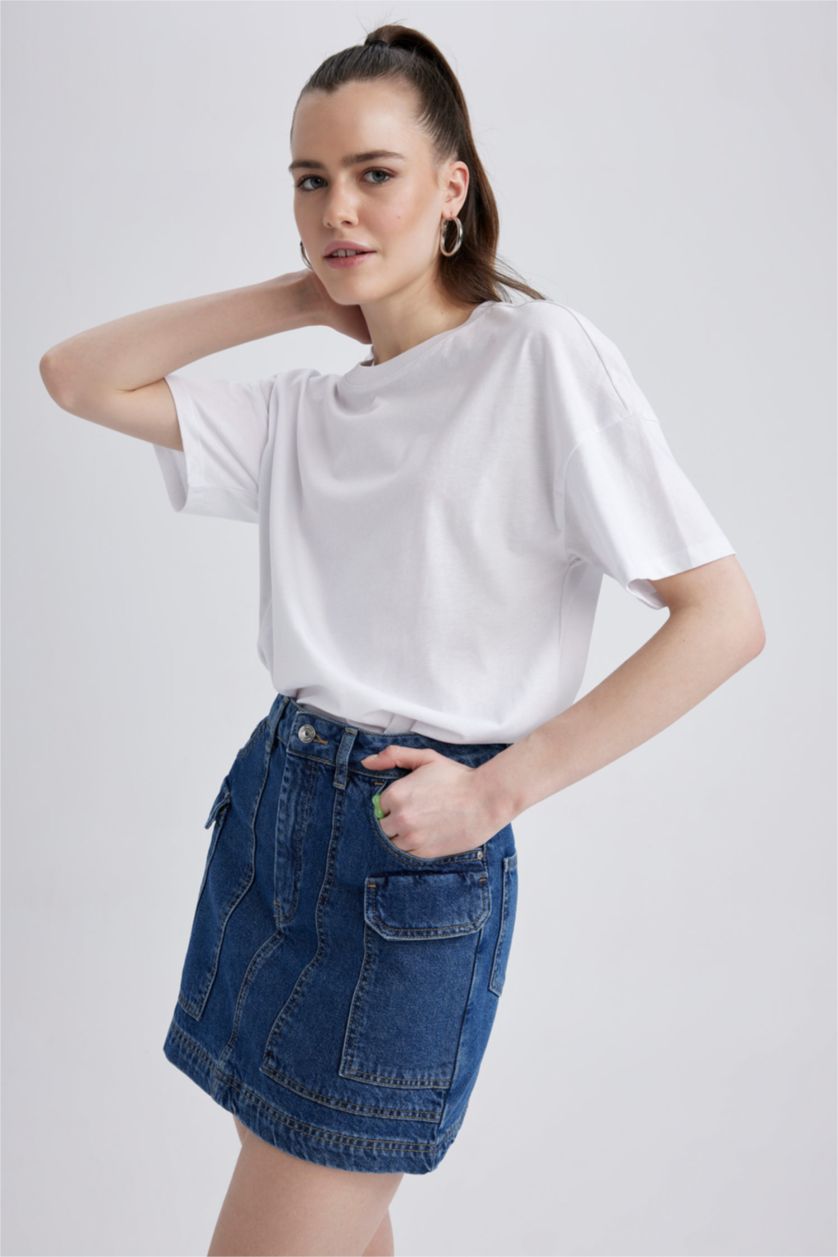 FEMME Bleu Jupe Jean