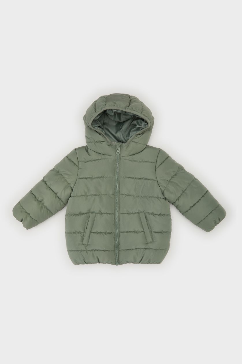Baby Boy Light Green Baby Boy Waterproof Hooded Taffeta Puffer Jacket