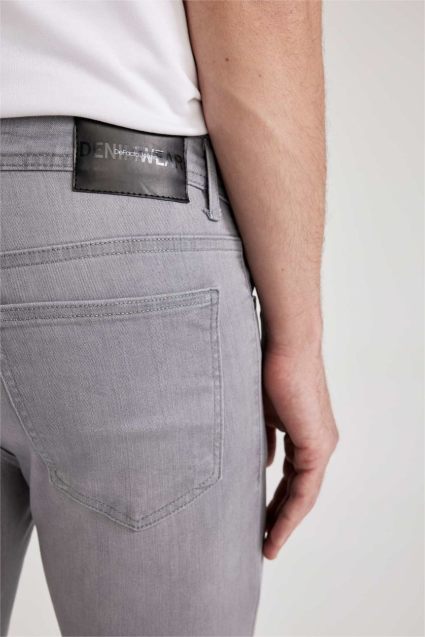 رجالي رمادي فاتح بنطلون جينز سوبر سكيني فيت