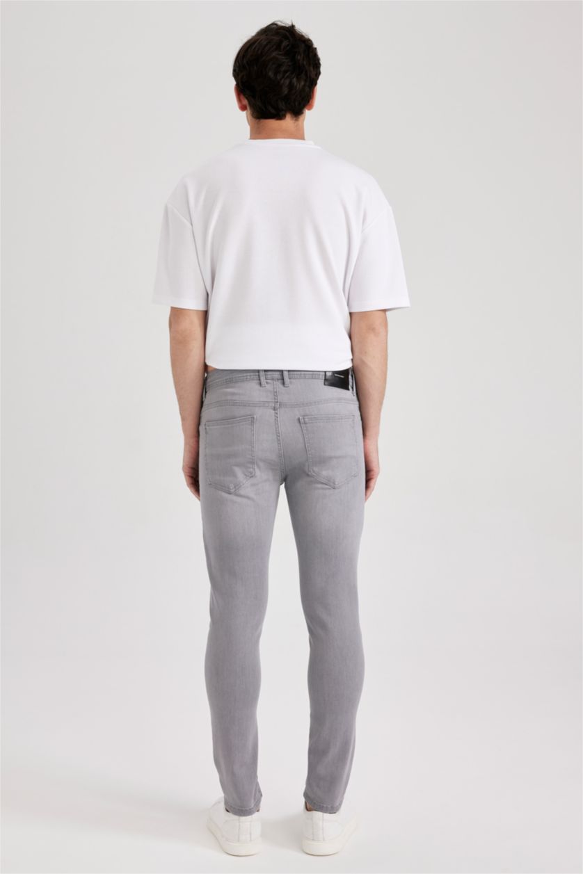 رجالي رمادي فاتح بنطلون جينز سوبر سكيني فيت