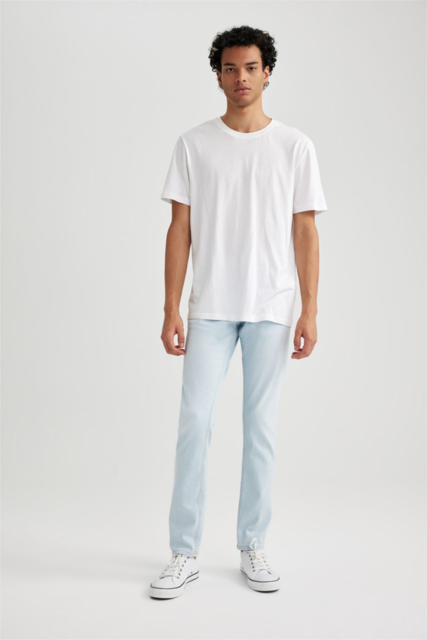 HOMME Bleu Pantalon Jean CARLO - Coupe skinny en denim Ourlet étroit