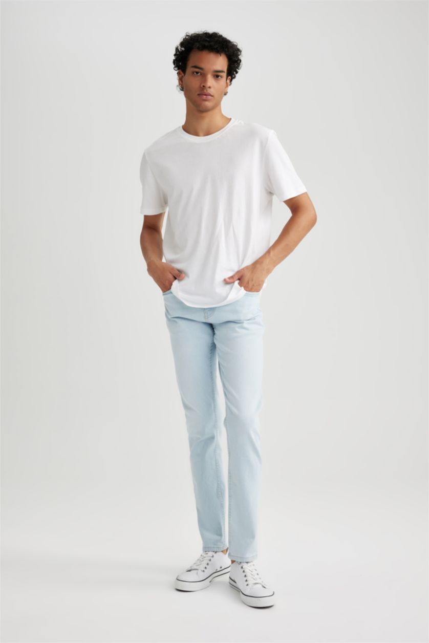 HOMME Bleu Pantalon Jean CARLO - Coupe skinny en denim Ourlet étroit