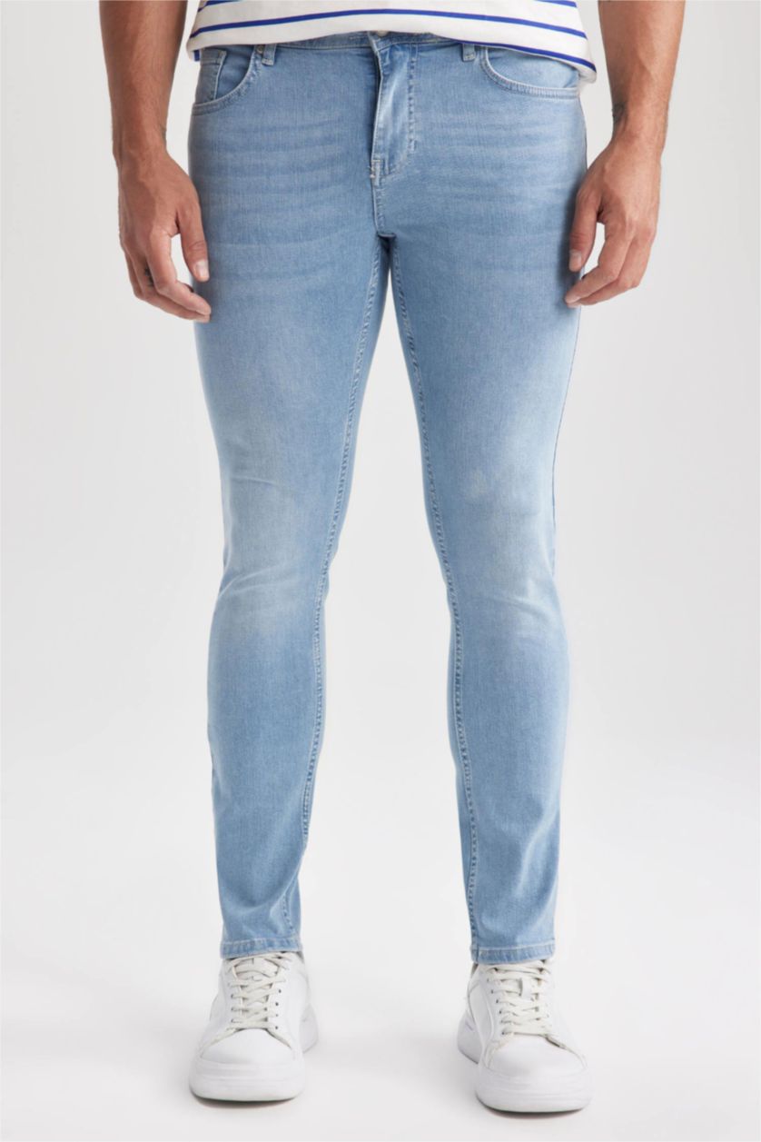 HOMME BLEU Clair Pantalon Jean CARLO - Coupe skinny en denim Ourlet étroit