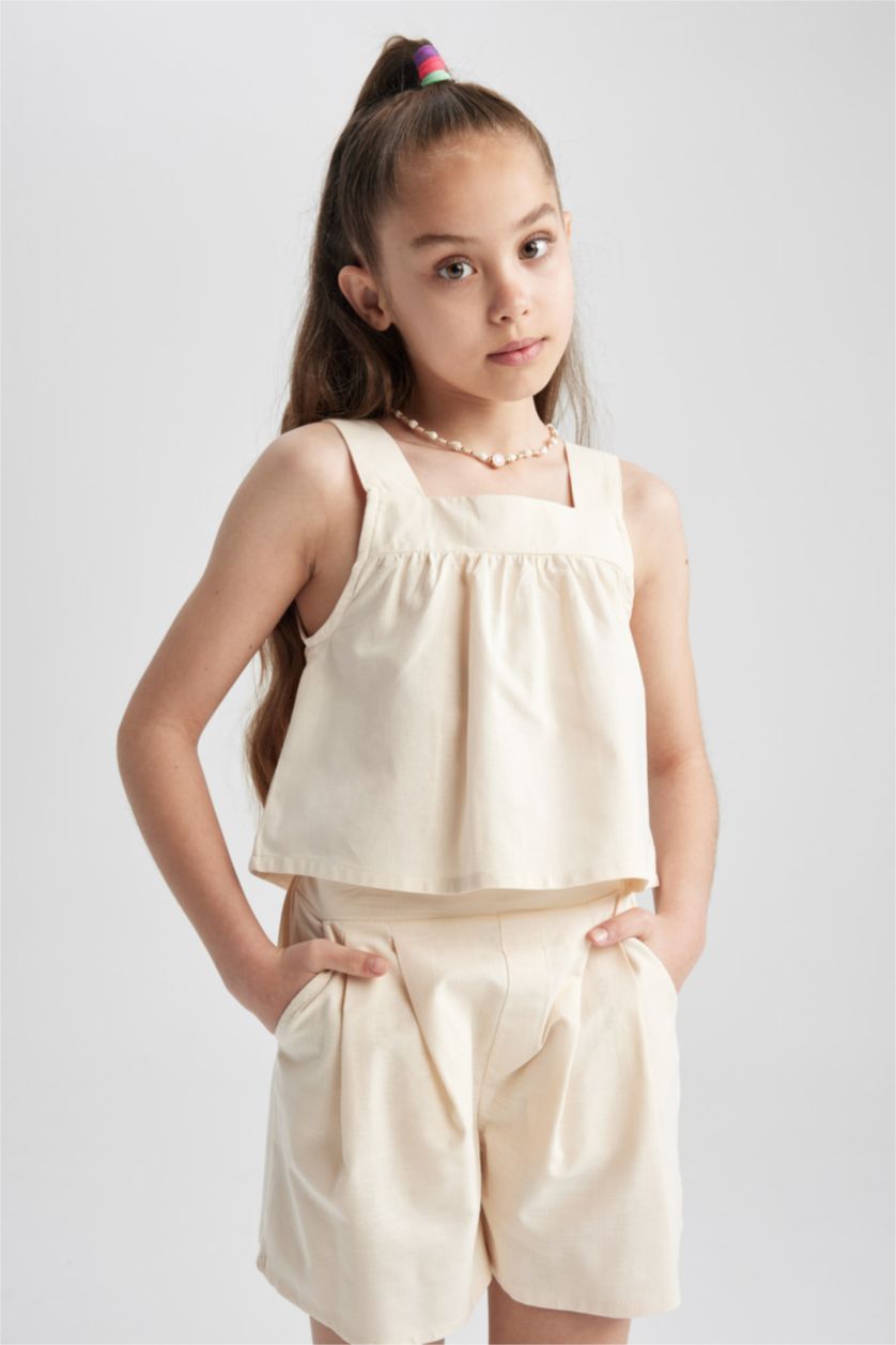 FILLES Beige Ensemble Tissé 2 Fille