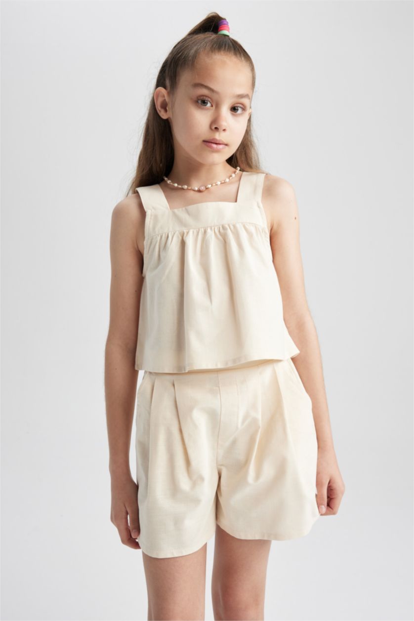 FILLES Beige Ensemble Tissé 2 Fille