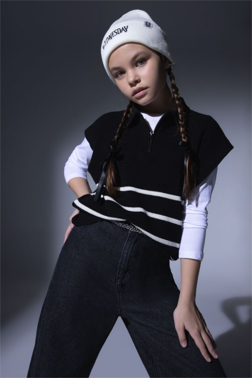 GIRLS & TEENS Black Girl Regular Fit Sweater Vest