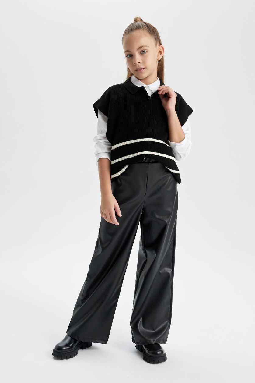 GIRLS & TEENS Black Girl Regular Fit Sweater Vest