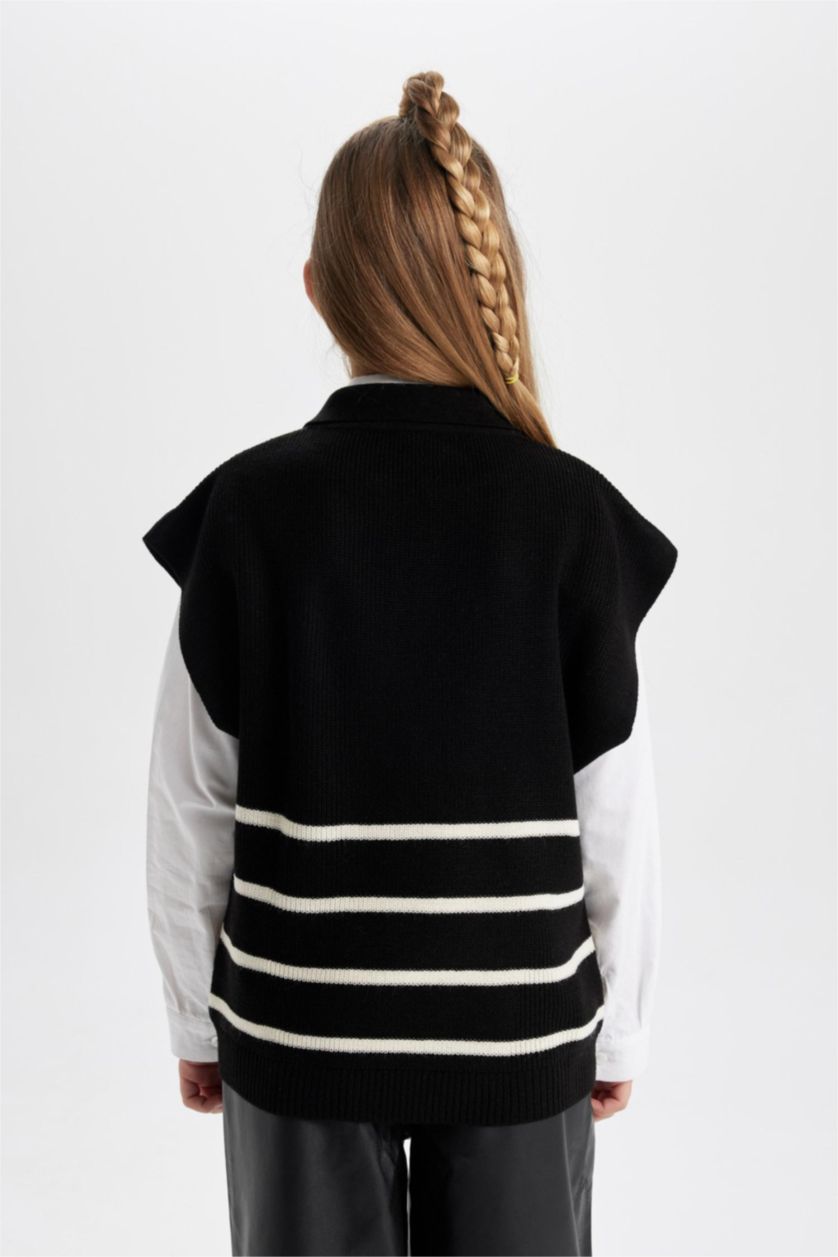 GIRLS & TEENS Black Girl Regular Fit Sweater Vest