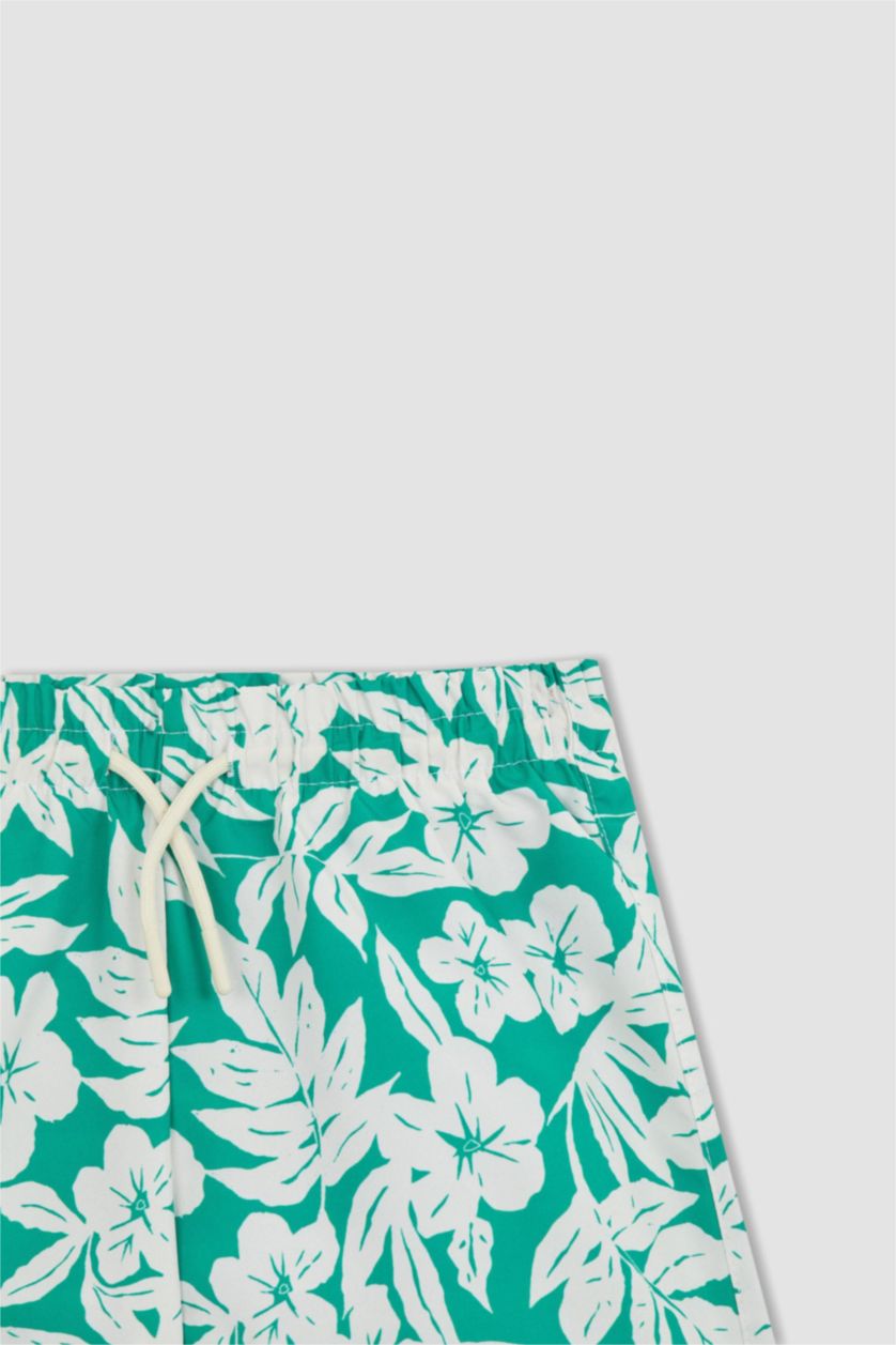 BOYS & TEENS Light Green Boy Regular Fit Swim Shorts