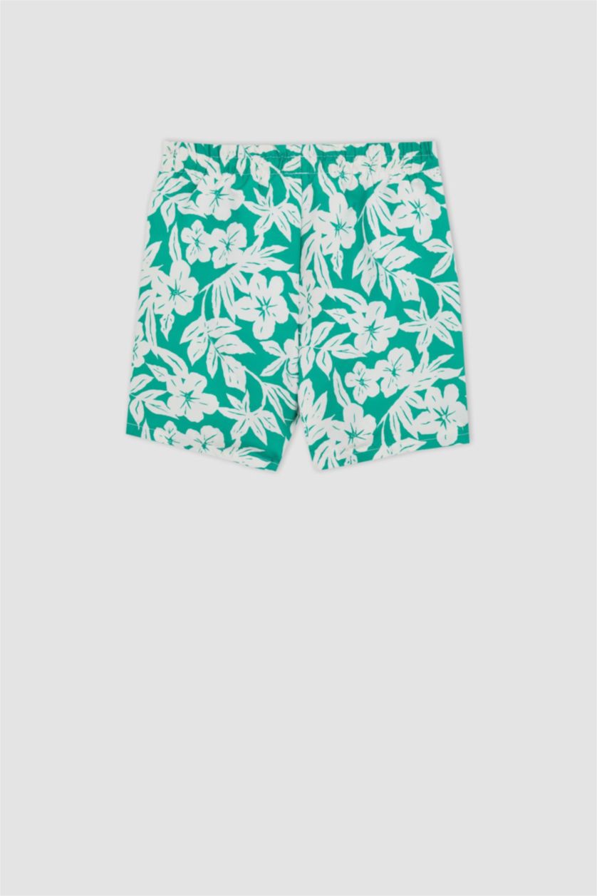 BOYS & TEENS Light Green Boy Regular Fit Swim Shorts