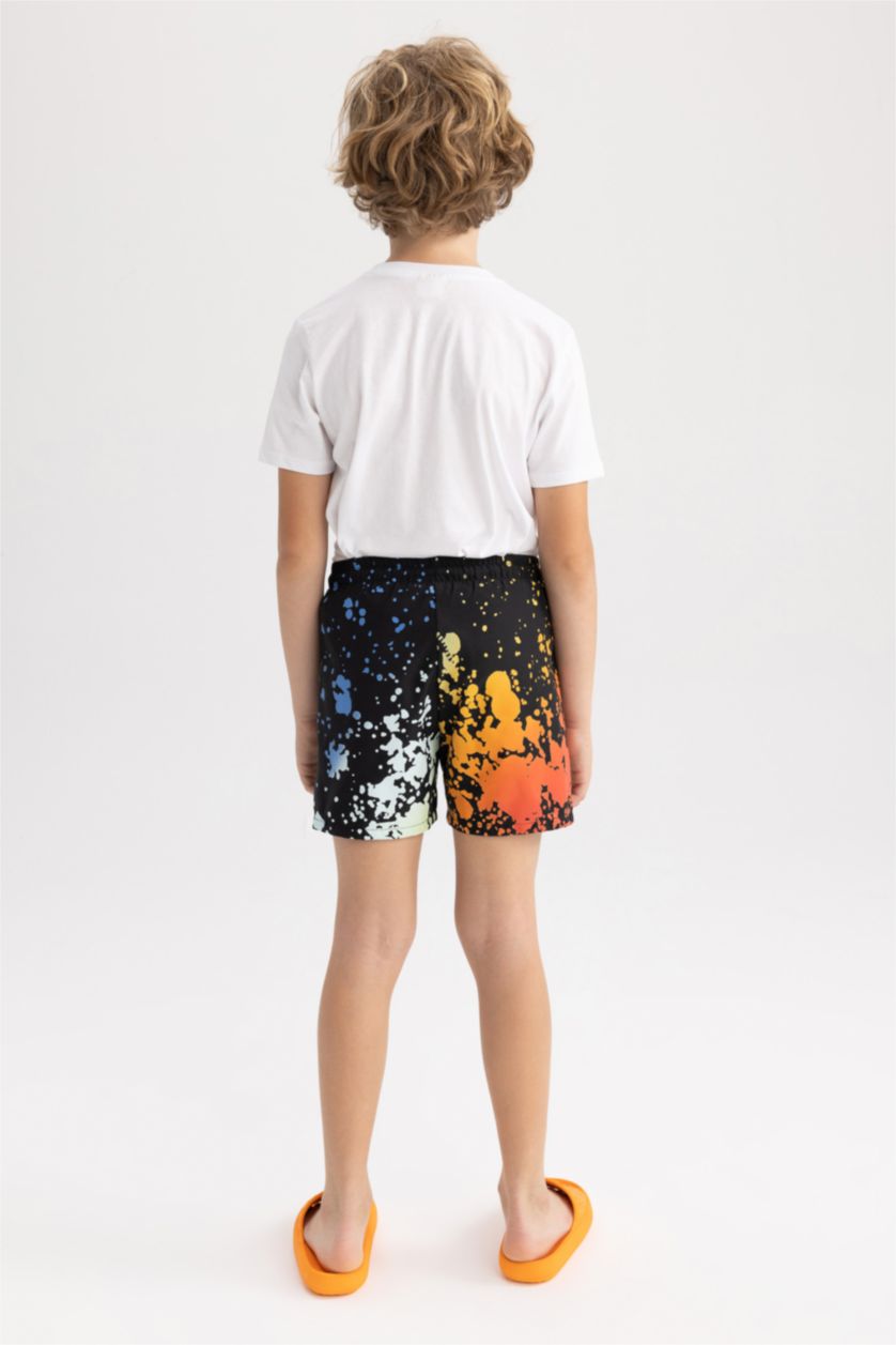 Boys & Teens Black Boy Regular Fit Swim Shorts